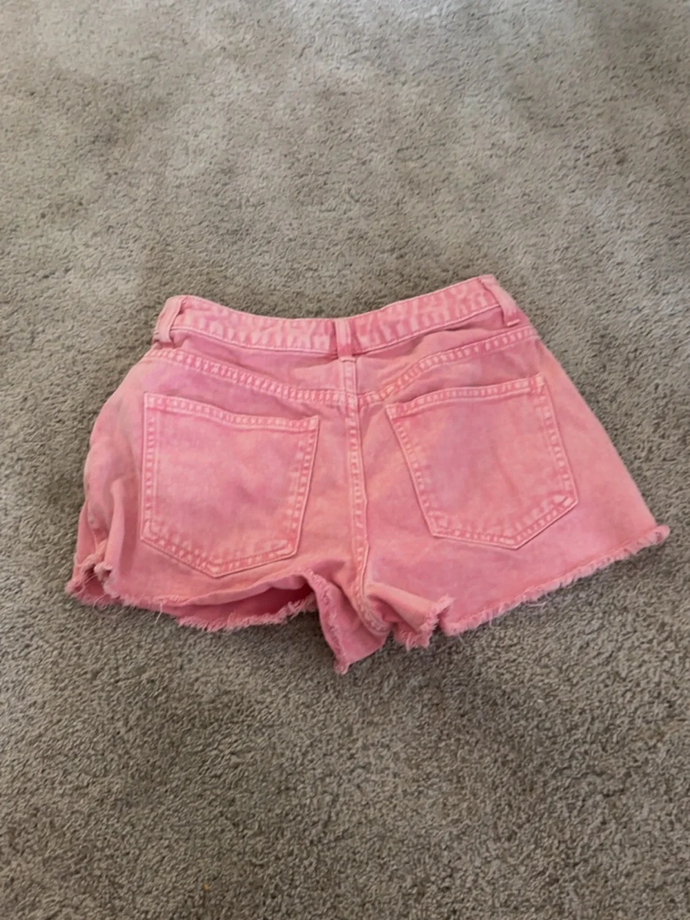 Pink denim shorts